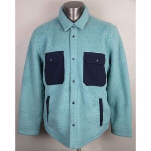 Outerknown Skyline‎ Fleece Sherpa Shirt Jacket Mens Size XL New NWT Blue Shacket